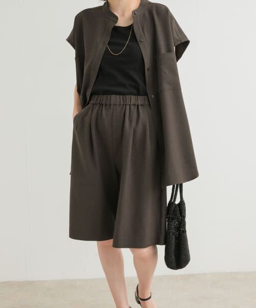 ＊＊URBAN RESEARCH DOORS / アーバンリサーチ ドアーズ ショート・ハーフ・半端丈パンツ | 『UR TECH DRYLUXE』イージーハーフパンツ（BROWN）