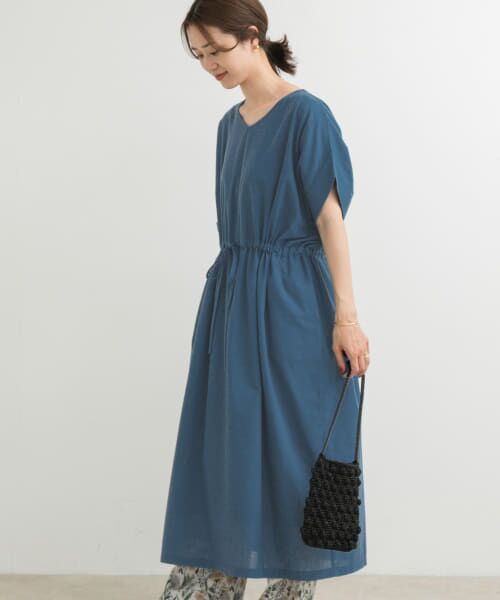URBAN RESEARCH DOORS 青 半袖カットソーワンピース 新品 URBAN RESEARCH DOORS（アーバンリサーチドアーズ）の「『UR