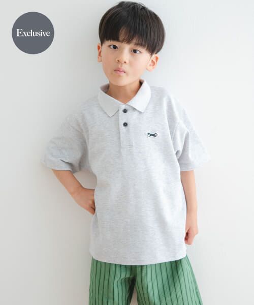 ＊＊URBAN RESEARCH DOORS / アーバンリサーチ ドアーズ トップス | 『親子リンク』『別注』PENNEYS×DOORS　THE FOX鹿の子ポロシャツ(KIDS)（ASH GRAY）