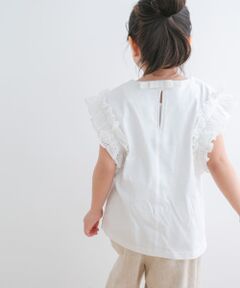 袖レースフレンチスリーブカットソー(KIDS)