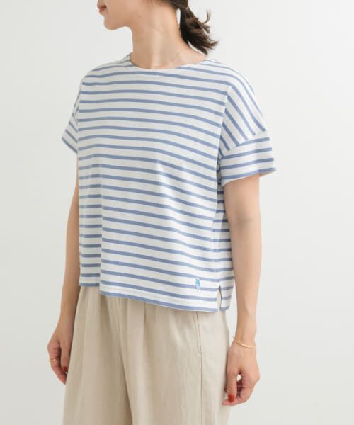 ＊＊URBAN RESEARCH DOORS / アーバンリサーチ ドアーズ Tシャツ | ORCIVAL　BOAT NECK SHORT-SLEEVE PULLOVER（WHLAVENDER）