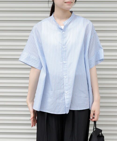 ＊＊URBAN RESEARCH DOORS / アーバンリサーチ ドアーズ シャツ・ブラウス | FORK&SPOON　ワイド5分袖シャツ（BLUE ST）