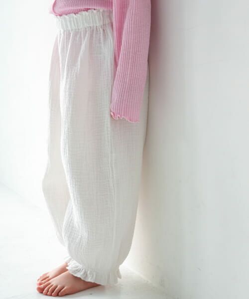 ＊＊URBAN RESEARCH DOORS / アーバンリサーチ ドアーズ パンツ | Pippi+Lotta　Aladdin crepe pants(KIDS)（White）