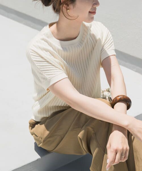 ＊＊URBAN RESEARCH DOORS / アーバンリサーチ ドアーズ Tシャツ | タックハニカムフレンチプルオーバー（IVORY）