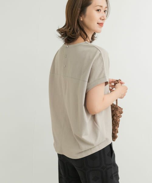 ＊＊URBAN RESEARCH DOORS / アーバンリサーチ ドアーズ Tシャツ | リネンタッチBACKボタンプルオーバー（GREGE）