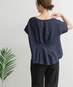 リネンバックタックブラウス