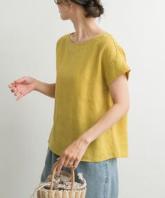 リネンバックタックブラウス