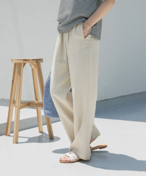 ＊＊URBAN RESEARCH DOORS / アーバンリサーチ ドアーズ その他パンツ | リネンレーヨンイージーパンツ（NATURAL）