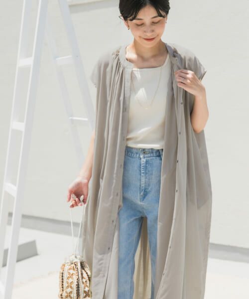 セール】 コットンボイルギャザーフレンチワンピース