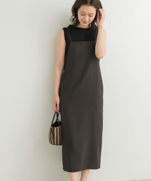 ＊＊URBAN RESEARCH DOORS / アーバンリサーチ ドアーズ ワンピース | ストレートキャミワンピース（CHARCOAL）