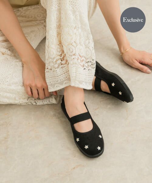 ＊＊URBAN RESEARCH DOORS / アーバンリサーチ ドアーズ スニーカー | 『別注』MOONSTAR×DOORS　刺繍BAND BALLET（URD BLACK）