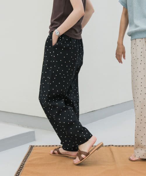 新品タグ付◆ BLACK DOORS リネンレーヨンドットイージーパンツ URBAN RESEARCH DOORS｜リネンレーヨンドットイージーパンツ