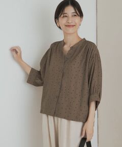 ＊＊URBAN RESEARCH DOORS / アーバンリサーチ ドアーズ シャツ・ブラウス | 楊柳ドット5分袖ブラウス