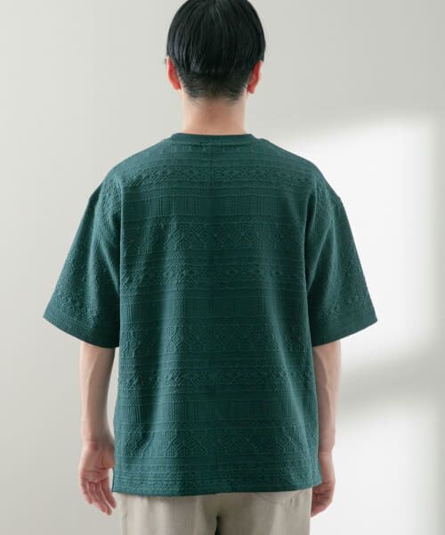 URBAN RESEARCH ITEMS / アーバンリサーチ アイテムズ Tシャツ | ショートスリーブ ジャカードクルーネックトップス | 詳細10