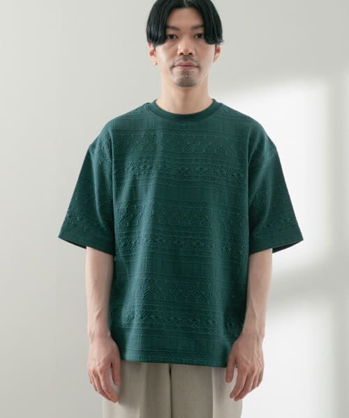 URBAN RESEARCH ITEMS / アーバンリサーチ アイテムズ Tシャツ | ショートスリーブ ジャカードクルーネックトップス | 詳細8