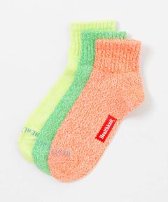 Healthknit　HK ミドルソックス スラブ NEON 3P