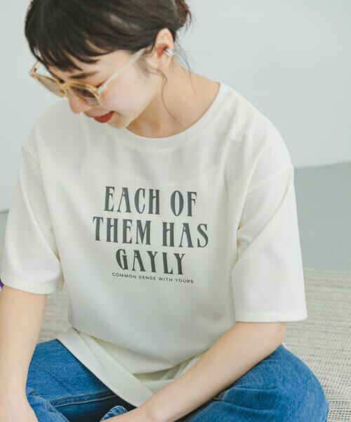 URBAN RESEARCH ITEMS / アーバンリサーチ アイテムズ Tシャツ | カットジョーゼットロゴフレンチTシャツ | 詳細2