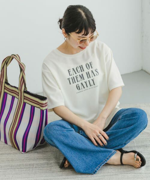URBAN RESEARCH ITEMS / アーバンリサーチ アイテムズ Tシャツ | カットジョーゼットロゴフレンチTシャツ | 詳細4