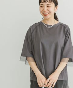 チュールレイヤードハンソデTシャツ