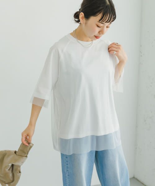 URBAN RESEARCH ITEMS / アーバンリサーチ アイテムズ Tシャツ | チュールレイヤードハンソデTシャツ | 詳細3