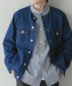 Denim No Collar Jacket