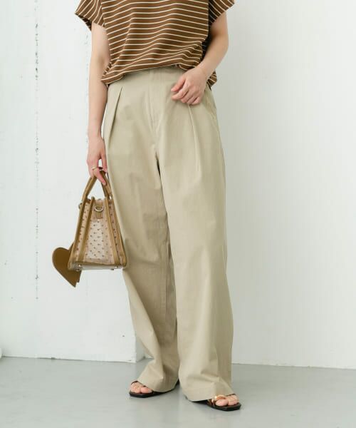 URBAN RESEARCH ITEMS/アーバンリサーチ アイテムズ コットンタックワイドパンツ GREGE FREE URBAN RESEARCH ITEMS/アーバンリサーチ アイテムズ コットンタックワイドパンツ GREGE FREE