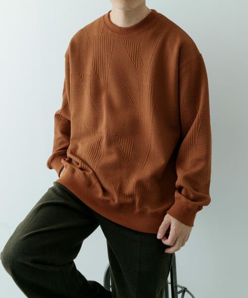 URBAN RESEARCH ITEMS/アーバンリサーチ アイテムズ ジオメジャカード クルーネックトップス BRN L URBAN RESEARCH ITEMS/アーバンリサーチ アイテムズ ジオメジャカード クルーネックトップス BRN L