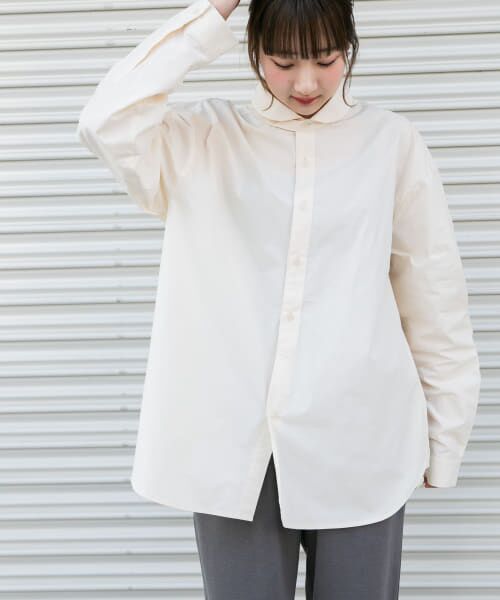 URBAN RESEARCH ITEMS/アーバンリサーチ アイテムズ ブロード ラウンドカラーシャツ IVO M URBAN RESEARCH ITEMS/アーバンリサーチ アイテムズ ブロード ラウンドカラーシャツ IVO M