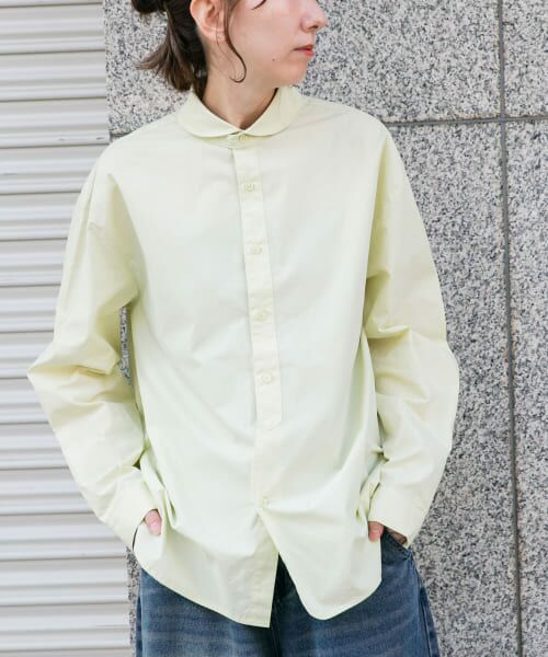 URBAN RESEARCH ITEMS/アーバンリサーチ アイテムズ ブロード ラウンドカラーシャツ LIME GREEN L URBAN RESEARCH ITEMS/アーバンリサーチ アイテムズ ブロード ラウンドカラーシャツ LIME GREEN L