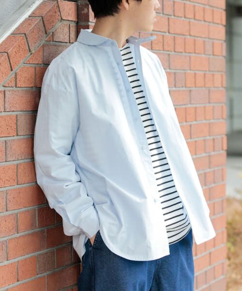 URBAN RESEARCH ITEMS/アーバンリサーチ アイテムズ ブロード ラウンドカラーシャツ SAX L URBAN RESEARCH ITEMS/アーバンリサーチ アイテムズ ブロード ラウンドカラーシャツ SAX L