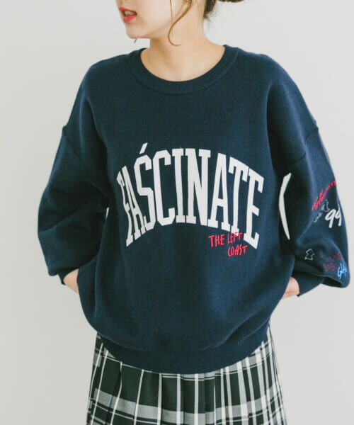 URBAN RESEARCH ITEMS/アーバンリサーチ アイテムズ スウェットライク刺繍ニット NVY FREE URBAN RESEARCH ITEMS/アーバンリサーチ アイテムズ スウェットライク刺繍ニット NVY FREE