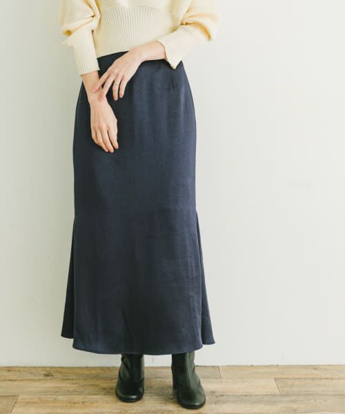 URBAN RESEARCH ITEMS/アーバンリサーチ アイテムズ サテンマーメイドスカート NVY FREE URBAN RESEARCH ITEMS/アーバンリサーチ アイテムズ サテンマーメイドスカート NVY FREE