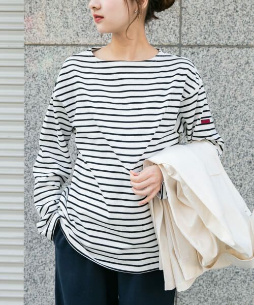 URBAN RESEARCH ITEMS/アーバンリサーチ アイテムズ バスクボーダー コットンカットソー WHT S URBAN RESEARCH ITEMS/アーバンリサーチ アイテムズ バスクボーダー コットンカットソー WHT S