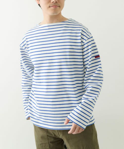 URBAN RESEARCH ITEMS/アーバンリサーチ アイテムズ バスクボーダー コットンカットソー BLU M URBAN RESEARCH ITEMS/アーバンリサーチ アイテムズ バスクボーダー コットンカットソー BLU M