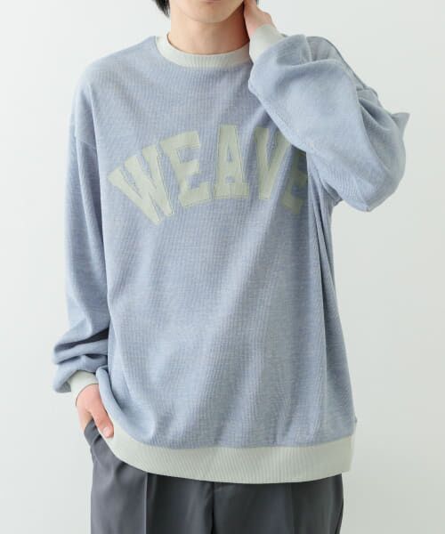 URBAN RESEARCH ITEMS/アーバンリサーチ アイテムズ ビンテージプリントスウェットライクニット BLU L URBAN RESEARCH ITEMS/アーバンリサーチ アイテムズ ビンテージプリントスウェットライクニット BLU L