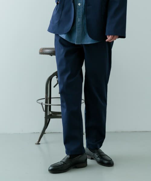 URBAN RESEARCH ITEMS/アーバンリサーチ アイテムズ 『セットアップ対応』マシンウォッシャブルピケテーパードパンツ NVY M URBAN RESEARCH ITEMS/アーバンリサーチ アイテムズ 『セットアップ対応』マシンウォッシャブルピケテーパードパンツ NVY M