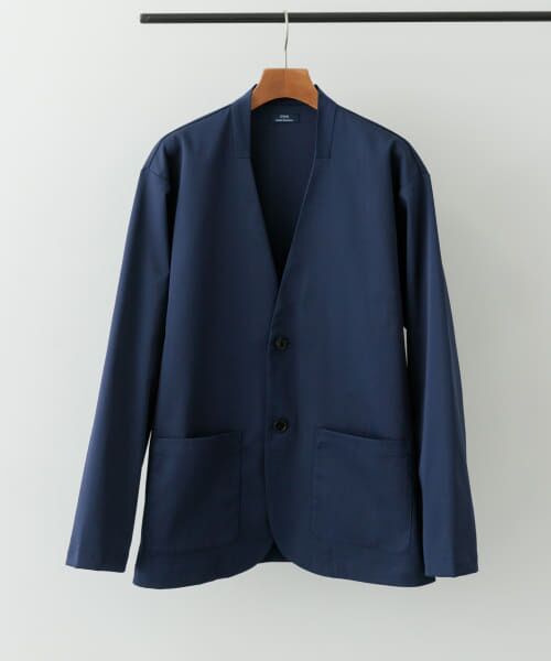 URBAN RESEARCH ITEMS/アーバンリサーチ アイテムズ 『セットアップ対応』マシンウォッシャブルピケノーラペルジャケット NVY L URBAN RESEARCH ITEMS/アーバンリサーチ アイテムズ 『セットアップ対応』マシンウォッシャブルピケノーラペルジャケット NVY L