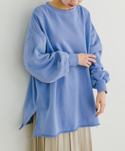 URBAN RESEARCH ITEMS/アーバンリサーチ アイテムズ ピグメント裏毛オーバースウェット BLU FREE URBAN RESEARCH ITEMS/アーバンリサーチ アイテムズ ピグメント裏毛オーバースウェット BLU FREE