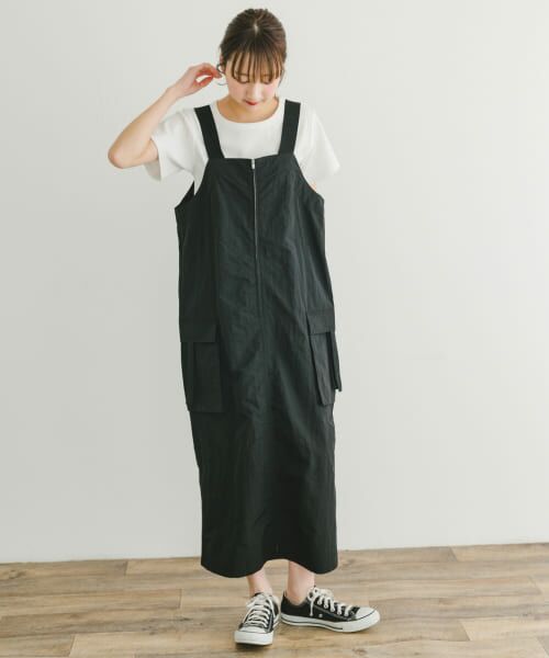 URBAN RESEARCH ITEMS/アーバンリサーチ アイテムズ ミリタリージャンパースカート BLK FREE URBAN RESEARCH ITEMS/アーバンリサーチ アイテムズ ミリタリージャンパースカート BLK FREE