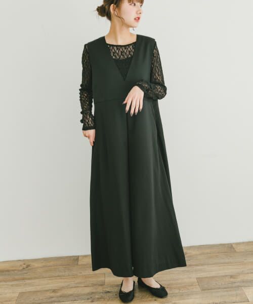 URBAN RESEARCH ITEMS/アーバンリサーチ アイテムズ Vネックジャンパースカート BLK FREE URBAN RESEARCH ITEMS/アーバンリサーチ アイテムズ Vネックジャンパースカート BLK FREE