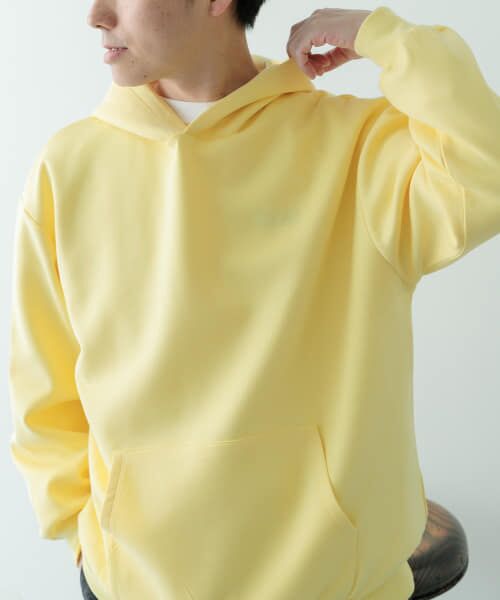 URBAN RESEARCH ITEMS/アーバンリサーチ アイテムズ ストレッチダンボール プルオーバーパーカー YEL L URBAN RESEARCH ITEMS/アーバンリサーチ アイテムズ ストレッチダンボール プルオーバーパーカー YEL L