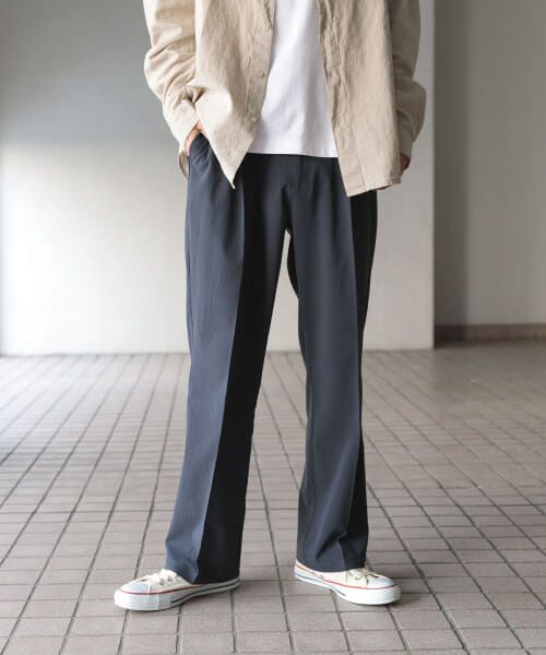 URBAN RESEARCH ITEMS/アーバンリサーチ アイテムズ 『セットアップ対応』ヨウリュウ1-tuckテーパードパンツ NVY M URBAN RESEARCH ITEMS/アーバンリサーチ アイテムズ 『セットアップ対応』ヨウリュウ1-tuckテーパードパンツ NVY M