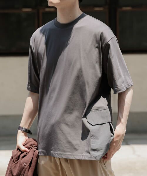 サイドポケットキリカエクルーネックTシャツ （Tシャツ）｜URBAN