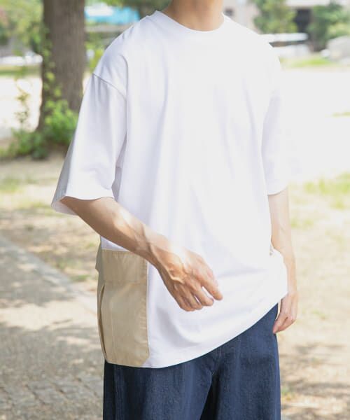 サイドポケットキリカエクルーネックTシャツ （Tシャツ）｜URBAN