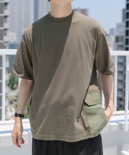 新品 Belta attrice ベルタアトリーチェ ボタン付きTシャツ カーキ