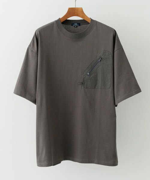 URBAN RESEARCH ITEMS/アーバンリサーチ アイテムズ ジップポケットキリカエクルーネックTシャツ CHA M URBAN RESEARCH ITEMS/アーバンリサーチ アイテムズ ジップポケットキリカエクルーネックTシャツ CHA M