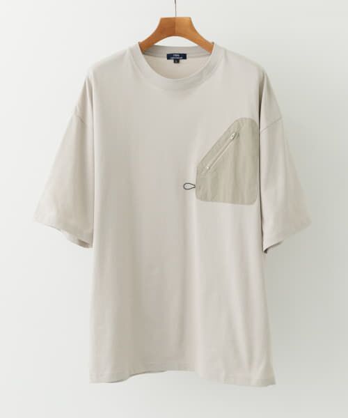 URBAN RESEARCH ITEMS/アーバンリサーチ アイテムズ ジップポケットキリカエクルーネックTシャツ GREIGE L URBAN RESEARCH ITEMS/アーバンリサーチ アイテムズ ジップポケットキリカエクルーネックTシャツ GREIGE L