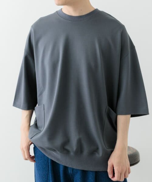 URBAN RESEARCH ITEMS/アーバンリサーチ アイテムズ サイドストレージ半袖ポンチTops D.GRY M URBAN RESEARCH ITEMS/アーバンリサーチ アイテムズ サイドストレージ半袖ポンチTops D.GRY M