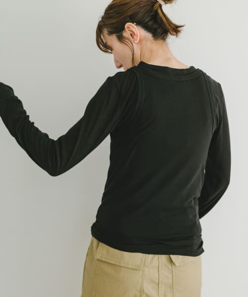 URBAN RESEARCH ITEMS/アーバンリサーチ アイテムズ シアーリブタンクセットTシャツ BLK FREE URBAN RESEARCH ITEMS/アーバンリサーチ アイテムズ シアーリブタンクセットTシャツ BLK FREE