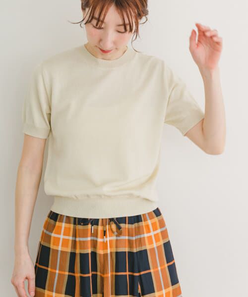URBAN RESEARCH ITEMS/アーバンリサーチ アイテムズ コンパクト半袖ニット OFF FREE URBAN RESEARCH ITEMS/アーバンリサーチ アイテムズ コンパクト半袖ニット OFF FREE